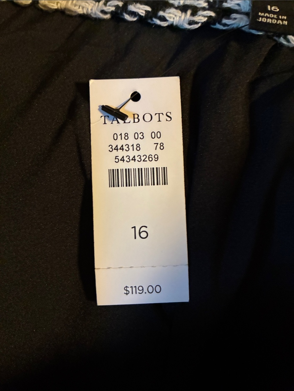Talbots Black and White Twill Plaid Pencil Skirt Size 16 - Picture 7 of 8